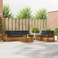Outdoor-Sofagarnitur mit Kissen 6 pcs Natur und Anthrazit