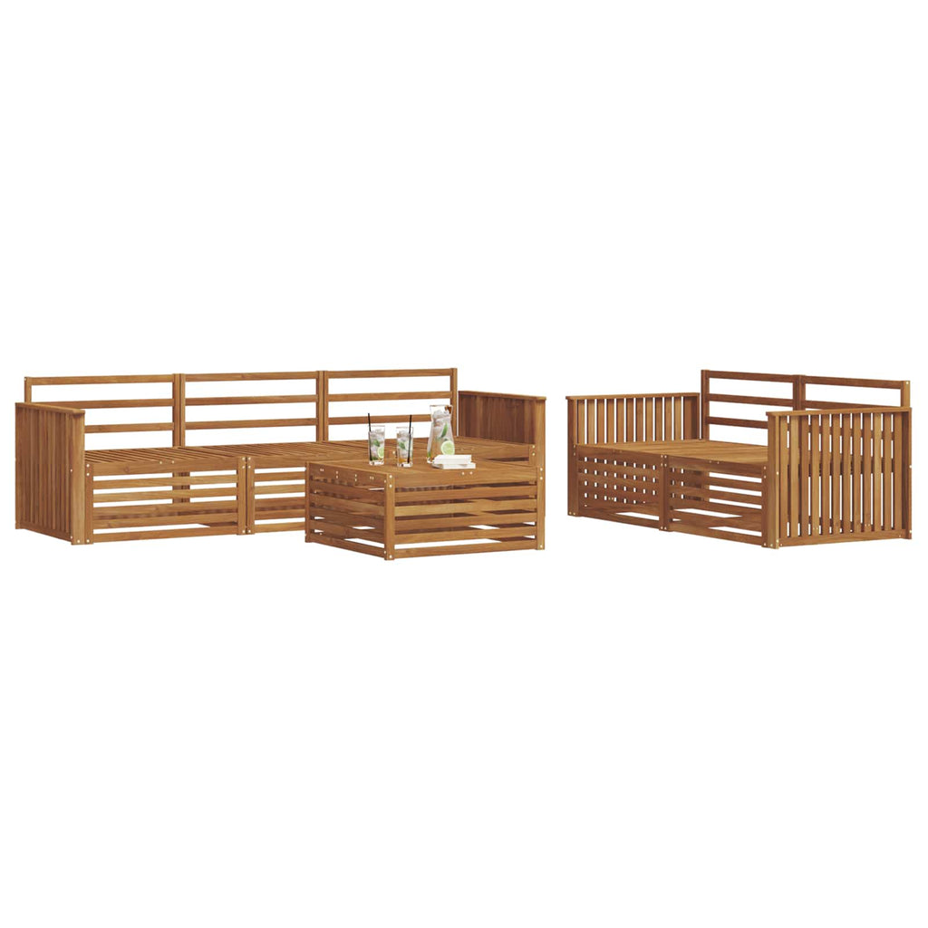 Outdoor-Sofagarnitur 6 pcs Natur Massivholz Akazie