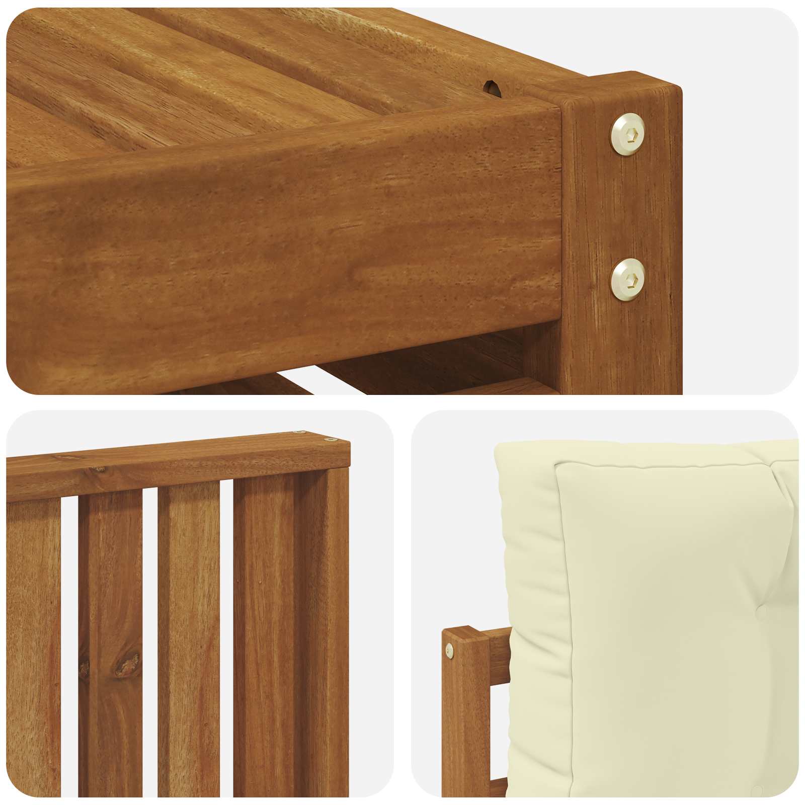 Outdoor-Sofagarnitur mit Kissen 6 pcs Natur und Creme