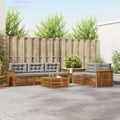 Outdoor-Sofagarnitur mit Kissen 6 pcs Natürlich und Hellgrau