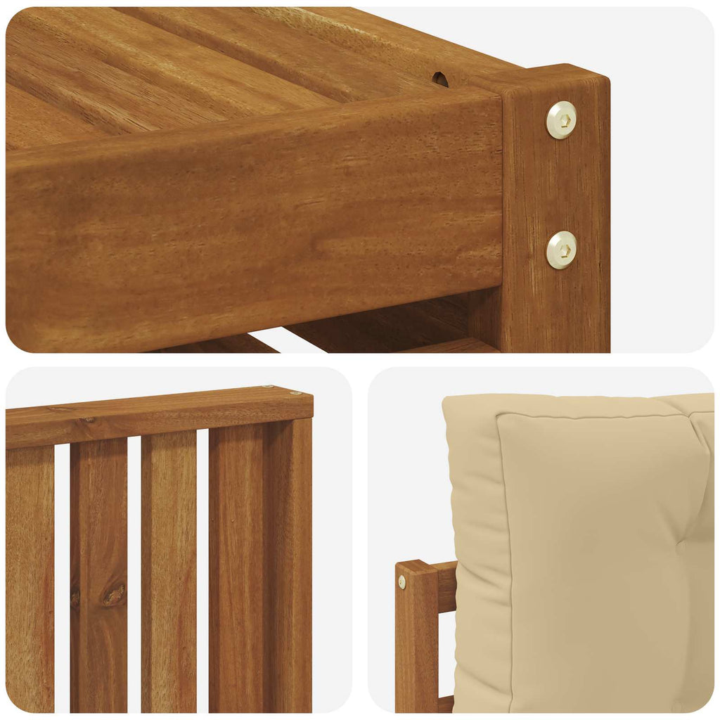 Outdoor-Sofagarnitur mit Kissen 6 pcs Natur und Beige