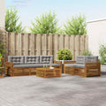Outdoor-Sofagarnitur mit Kissen 6 pcs Natürlich und Hellgrau
