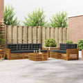 Outdoor-Sofagarnitur mit Kissen 6 pcs Natur und Anthrazit