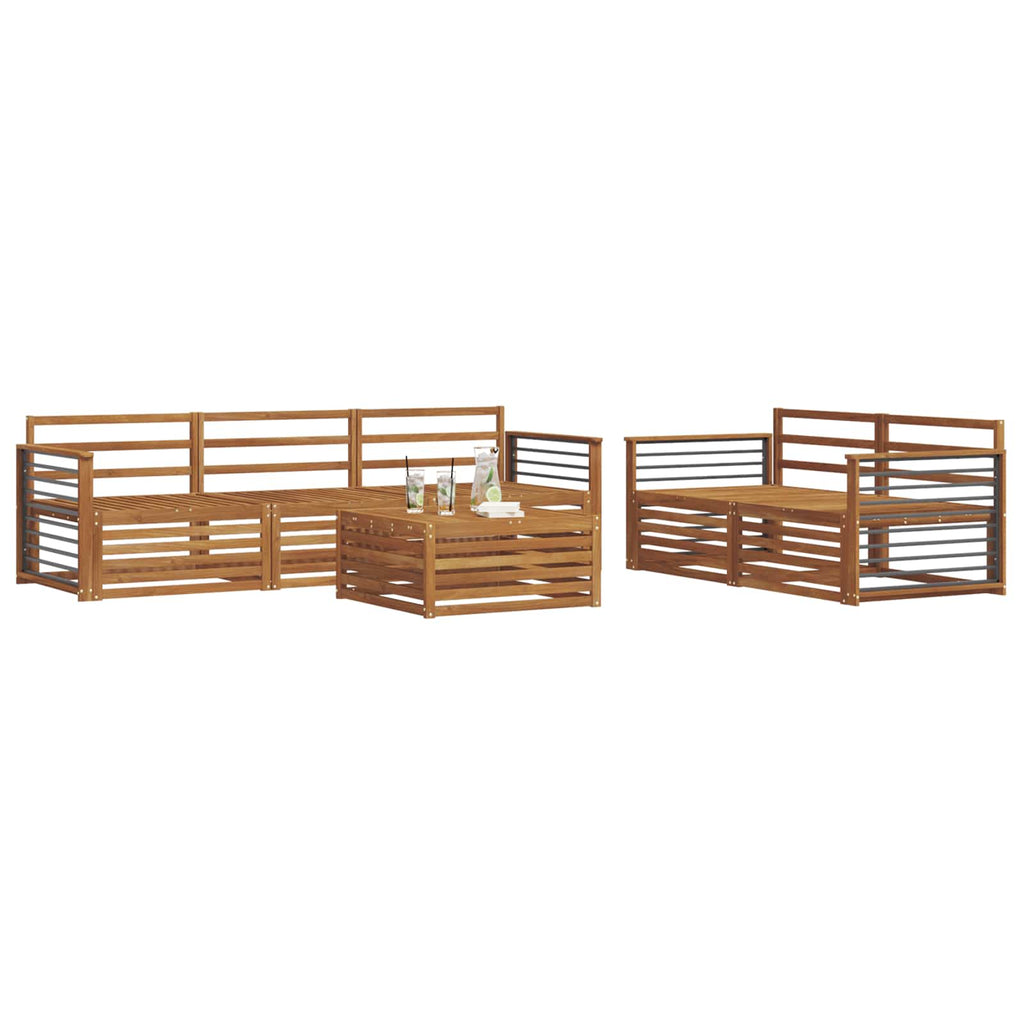 Outdoor-Sofagarnitur 6 pcs Natur Massivholz Akazie