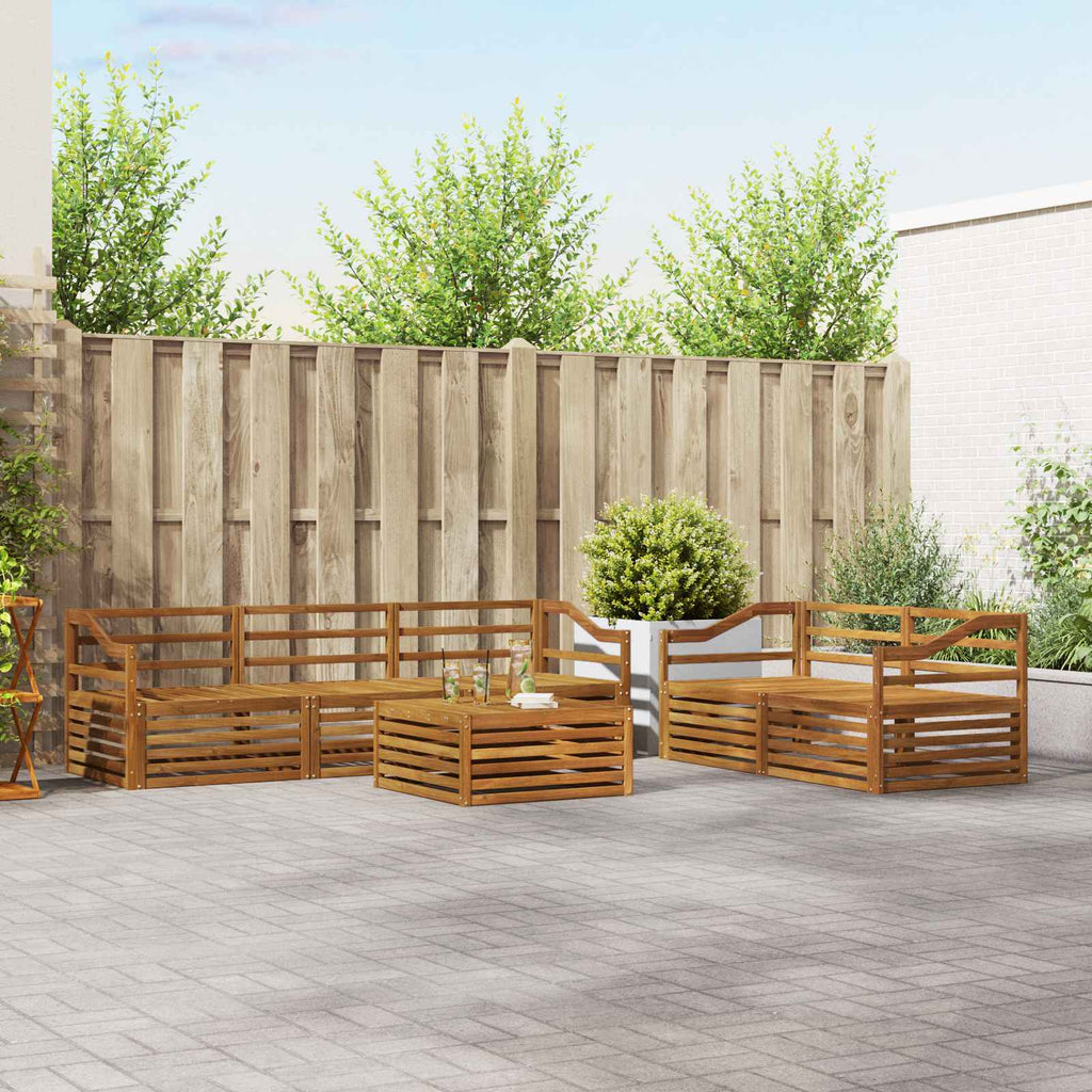 Outdoor-Sofagarnitur 6 pcs Natur Massivholz Akazie