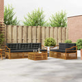 Outdoor-Sofagarnitur mit Kissen 6 pcs Natur und Anthrazit