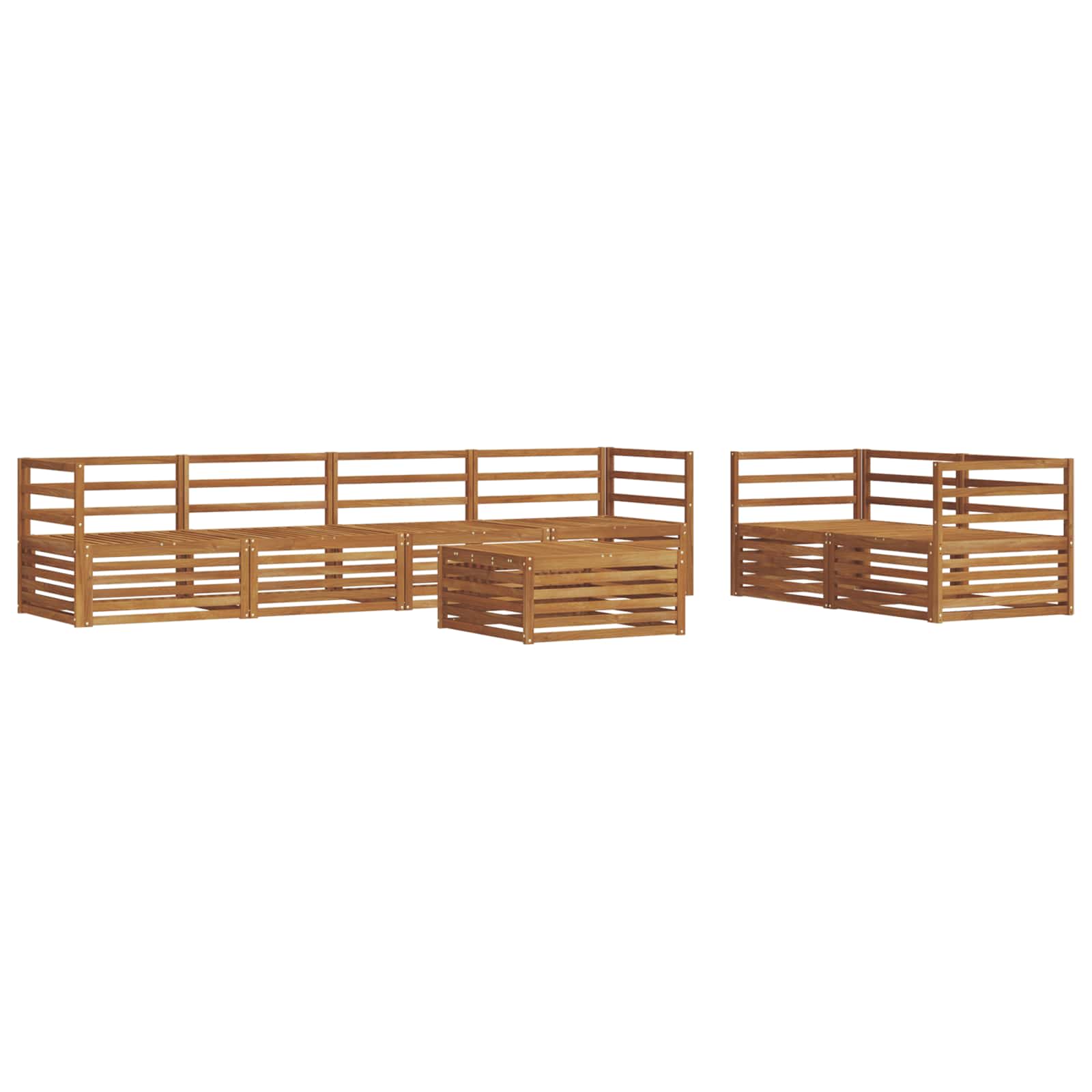 Outdoor-Sofagarnitur 7 pcs Natur Massivholz Akazie