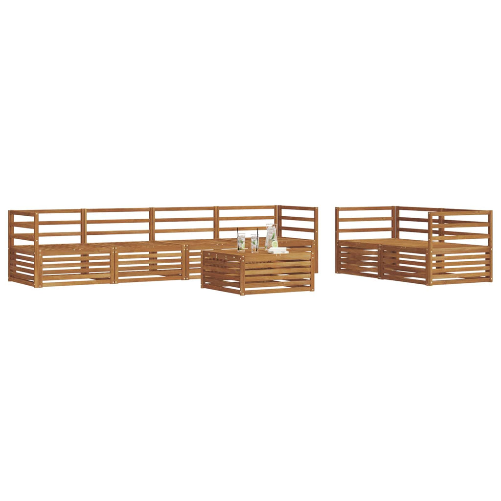 Outdoor-Sofagarnitur 7 pcs Natur Massivholz Akazie