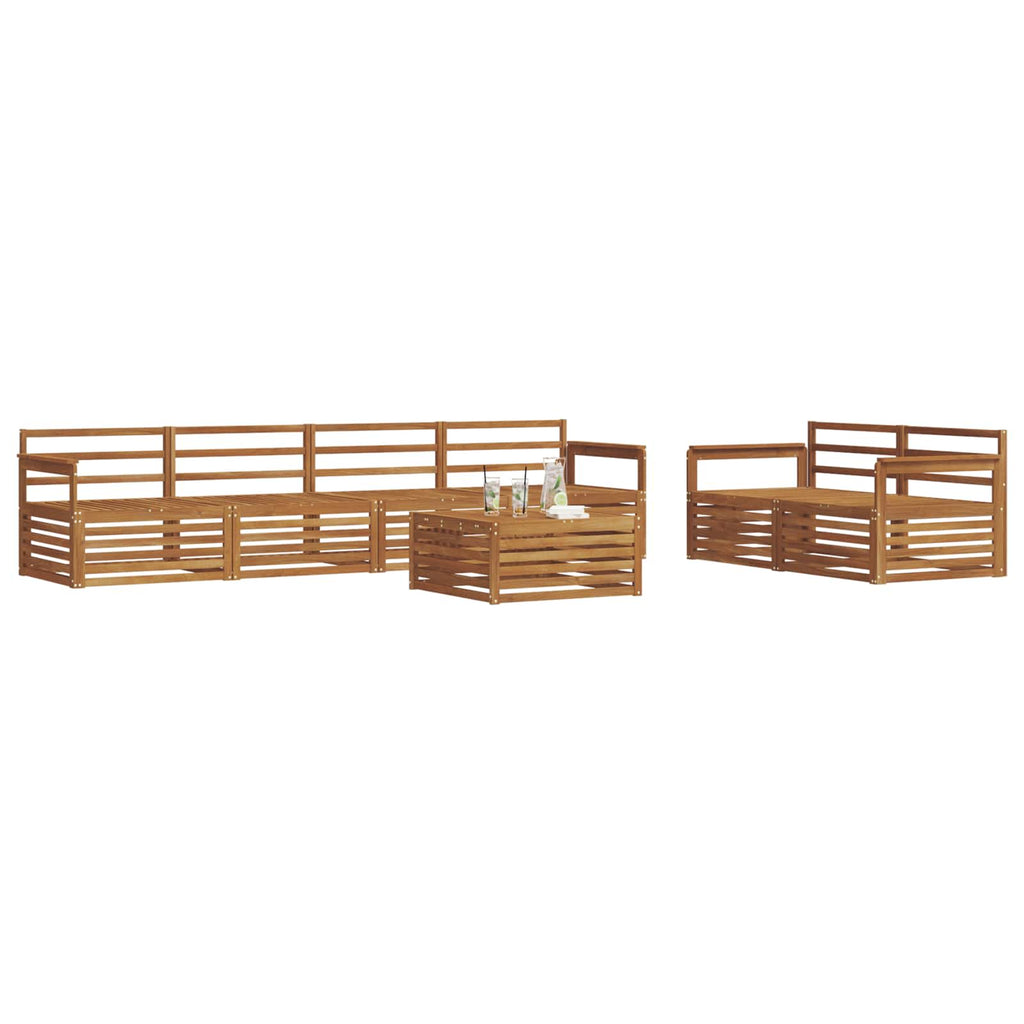 Outdoor-Sofagarnitur 7 pcs Natur Massivholz Akazie