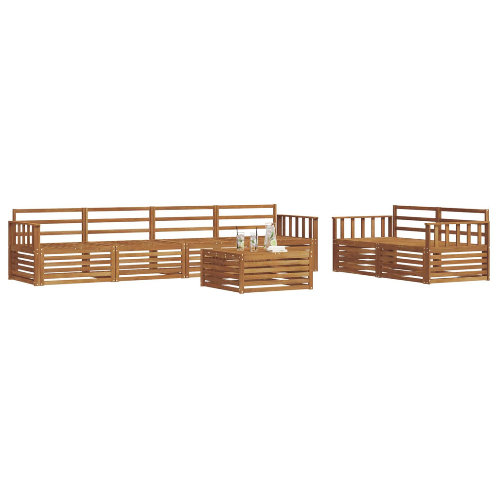 Outdoor-Sofagarnitur 7 pcs Natur Massivholz Akazie