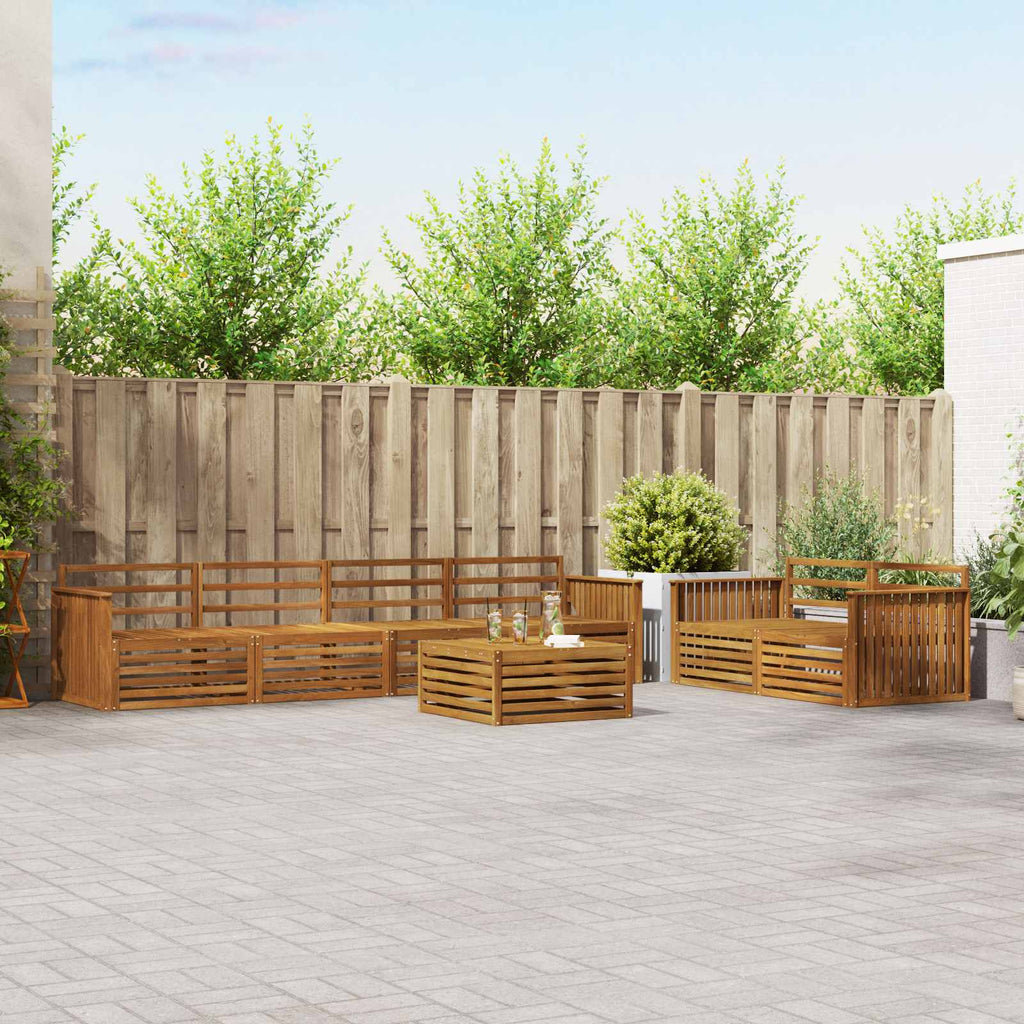 Outdoor-Sofagarnitur 7 pcs Natur Massivholz Akazie