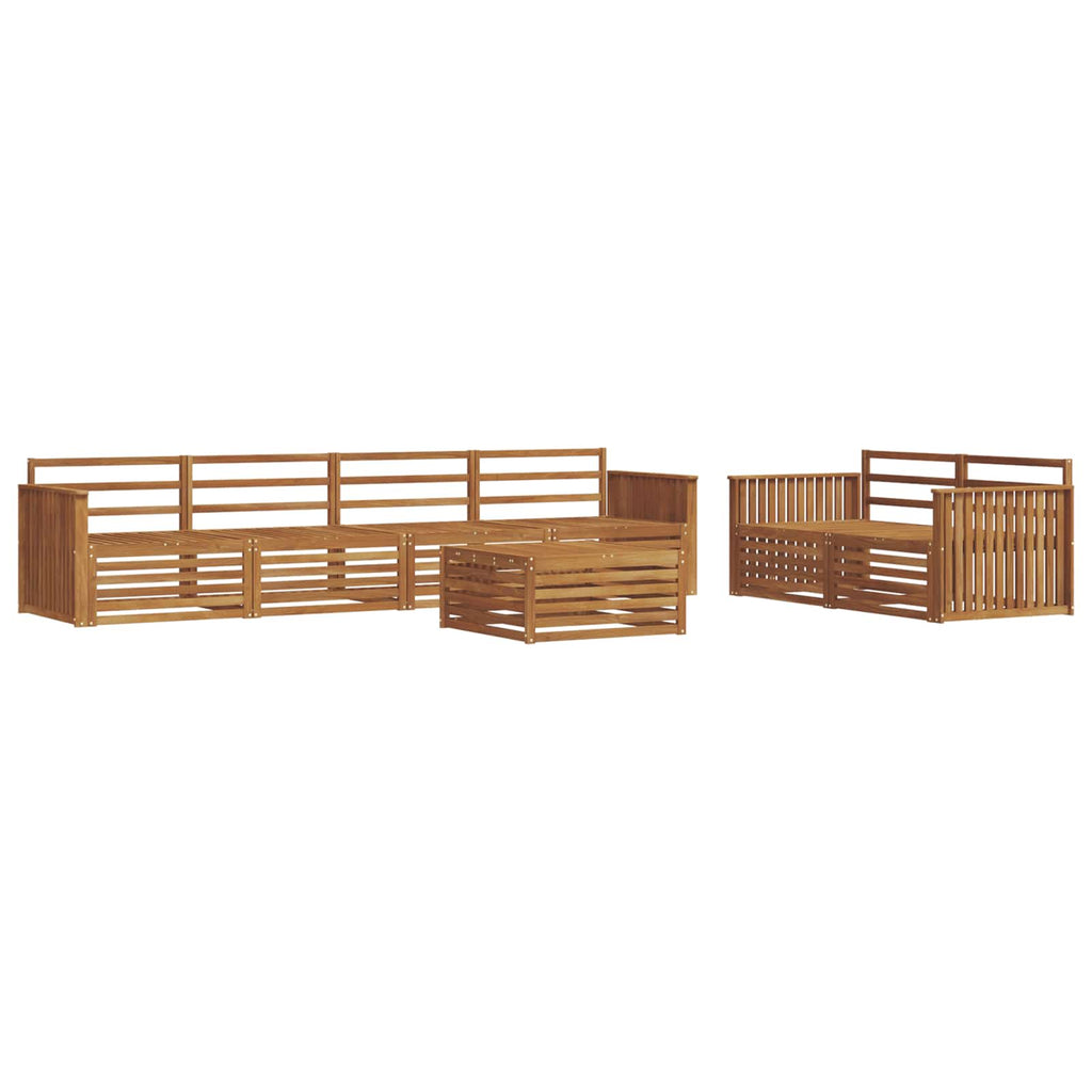 Outdoor-Sofagarnitur 7 pcs Natur Massivholz Akazie