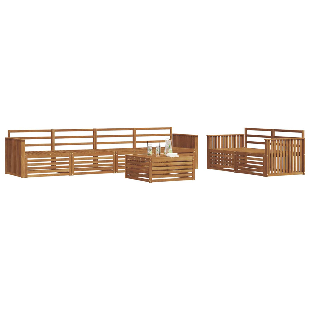 Outdoor-Sofagarnitur 7 pcs Natur Massivholz Akazie
