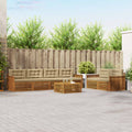 Outdoor-Sofagarnitur mit Kissen 7 pcs Natur und Beige
