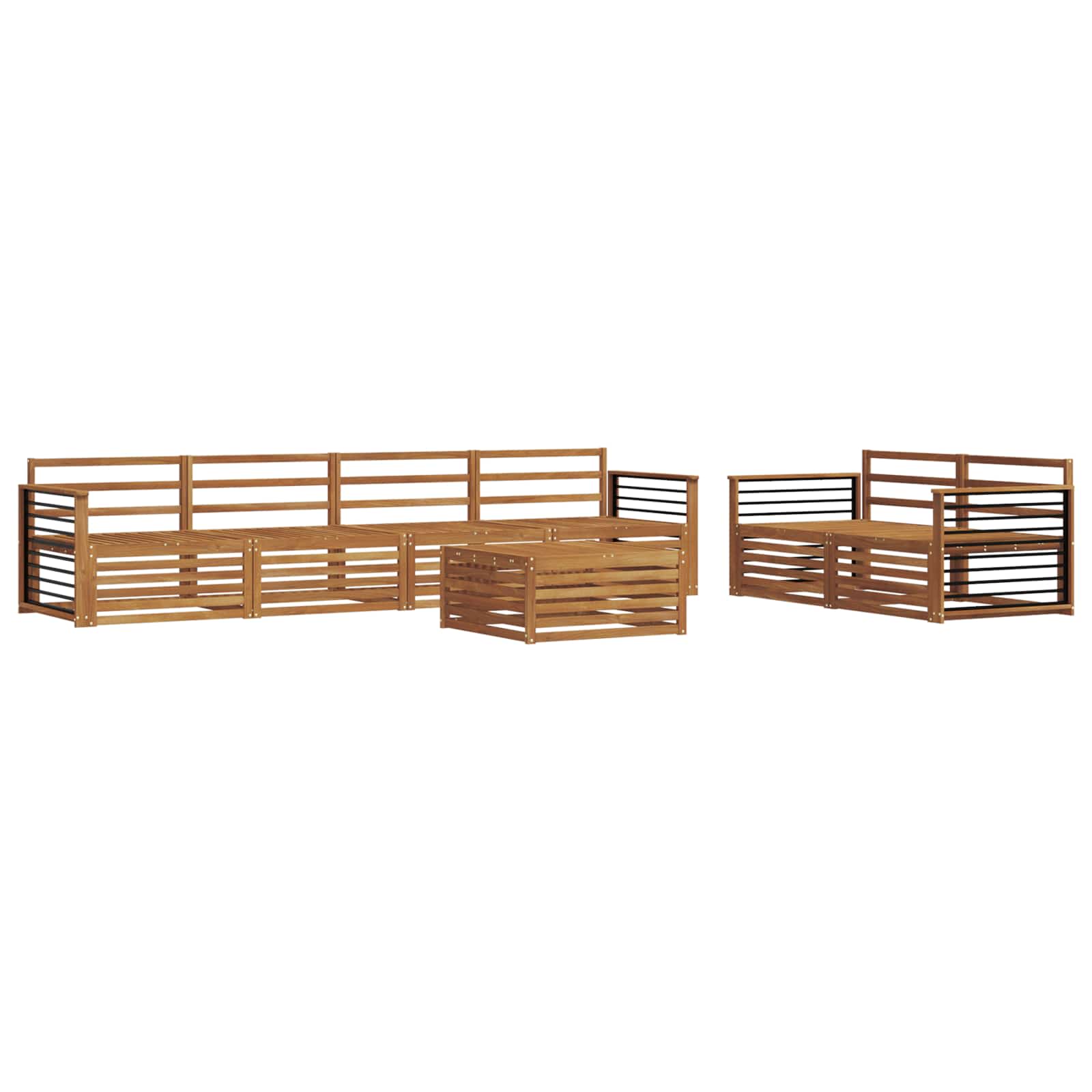 Outdoor-Sofagarnitur 7 pcs Natur Massivholz Akazie