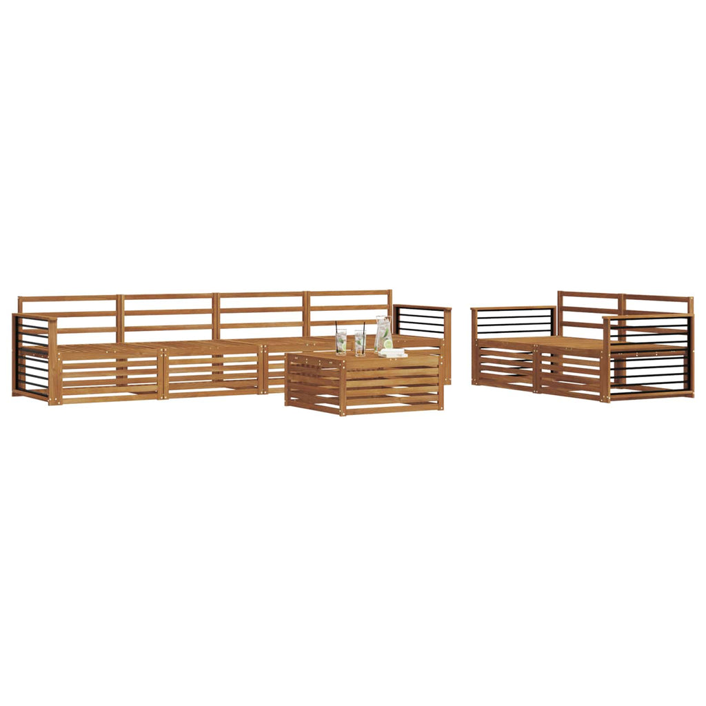 Outdoor-Sofagarnitur 7 pcs Natur Massivholz Akazie