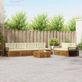Outdoor-Sofagarnitur mit Kissen 7 pcs Natur und Creme