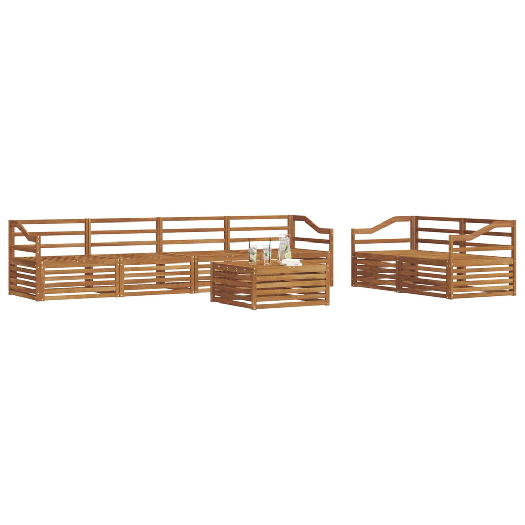 Outdoor-Sofagarnitur 7 pcs Natur Massivholz Akazie