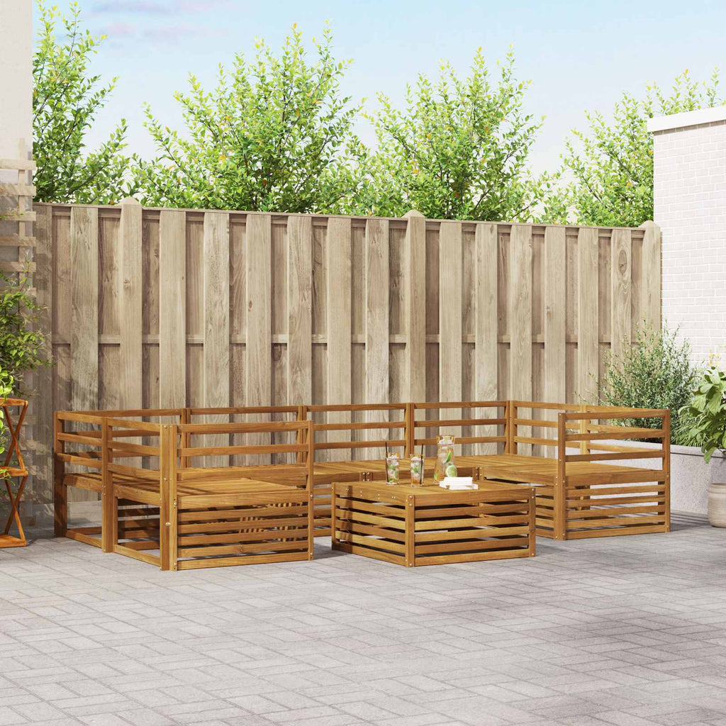 Outdoor-Sofagarnitur 7 pcs Natur Massivholz Akazie