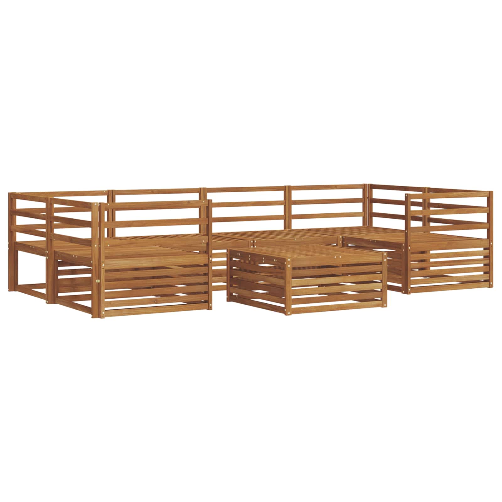 Outdoor-Sofagarnitur 7 pcs Natur Massivholz Akazie