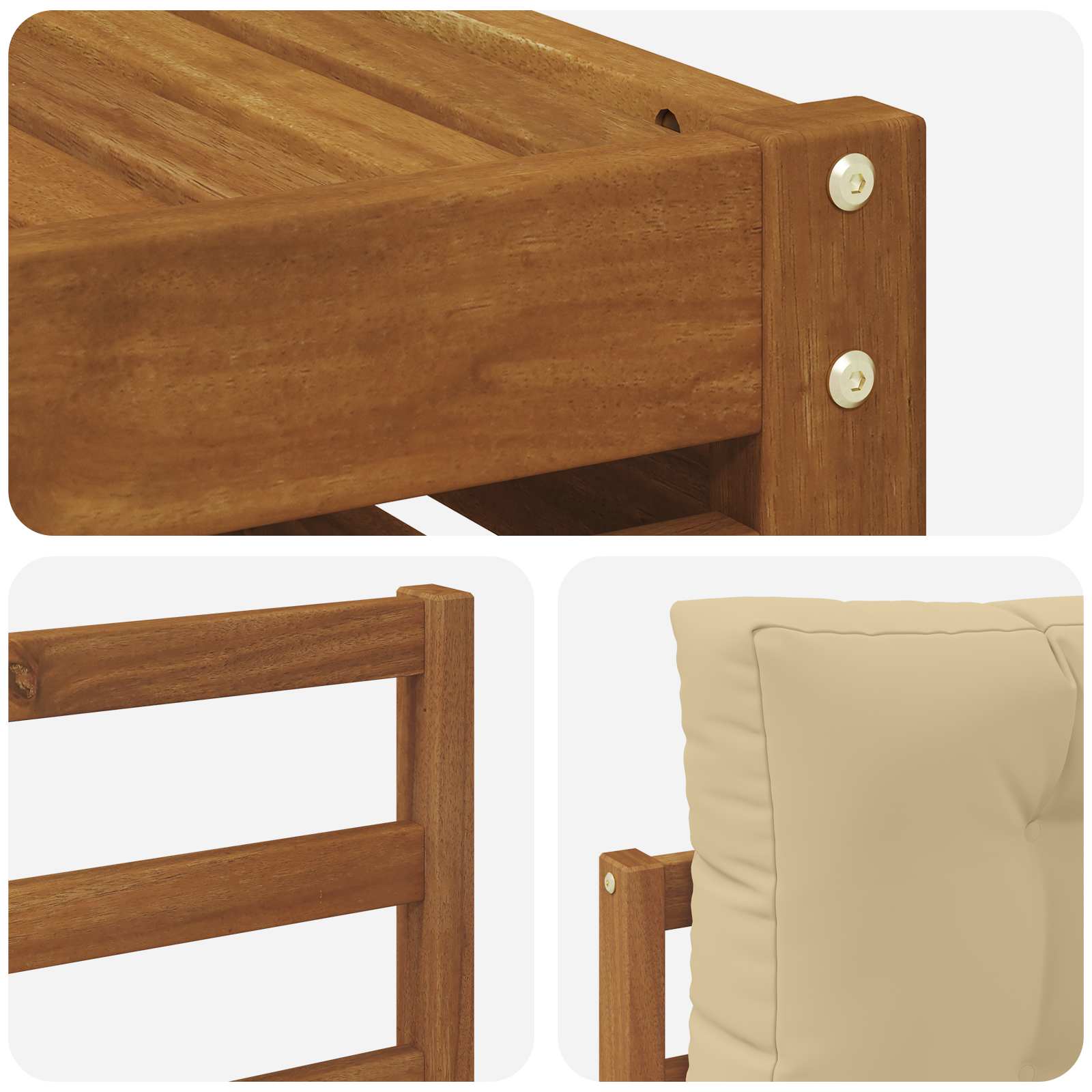 Outdoor-Sofagarnitur mit Kissen 7 pcs Natur und Beige
