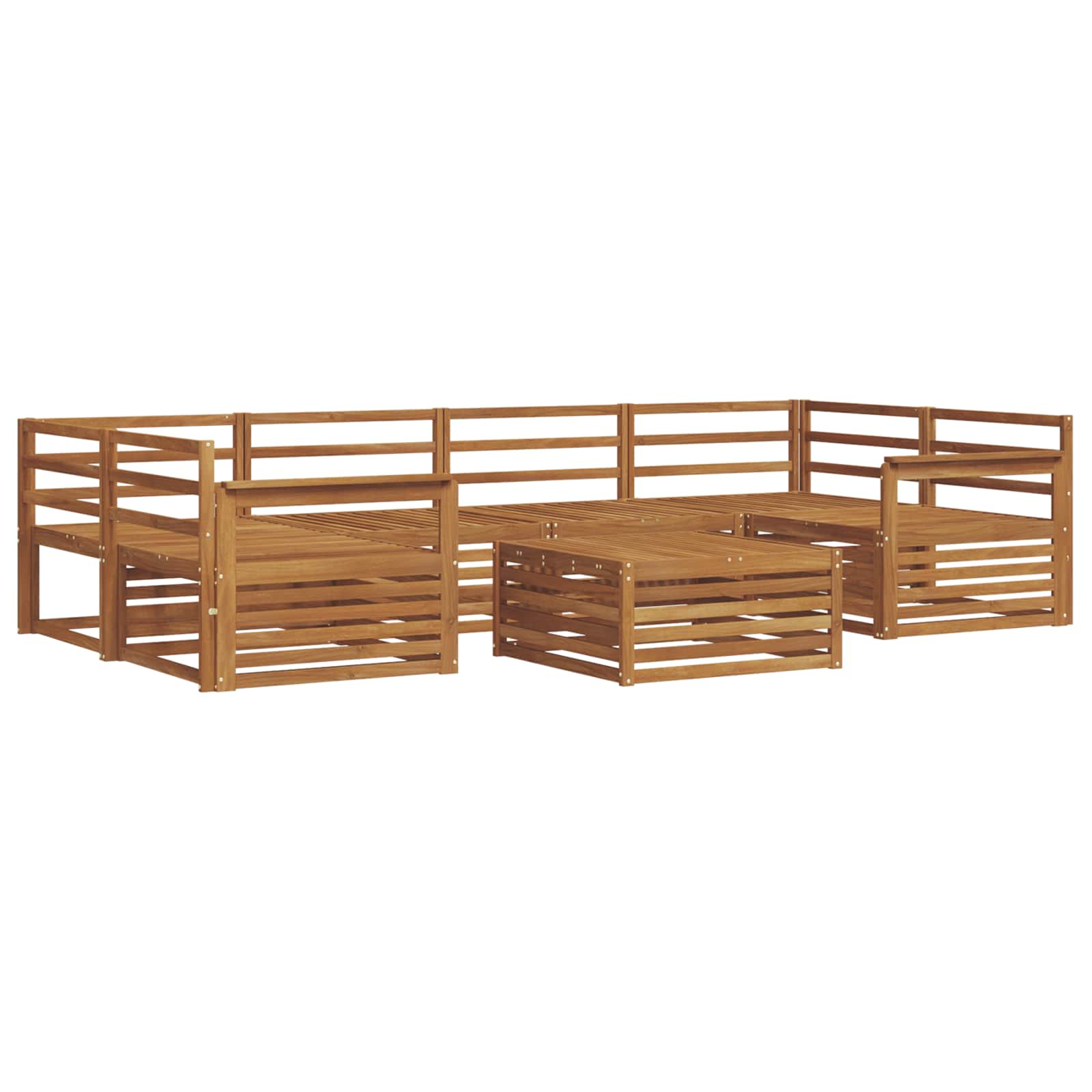 Outdoor-Sofagarnitur 7 pcs Natur Massivholz Akazie