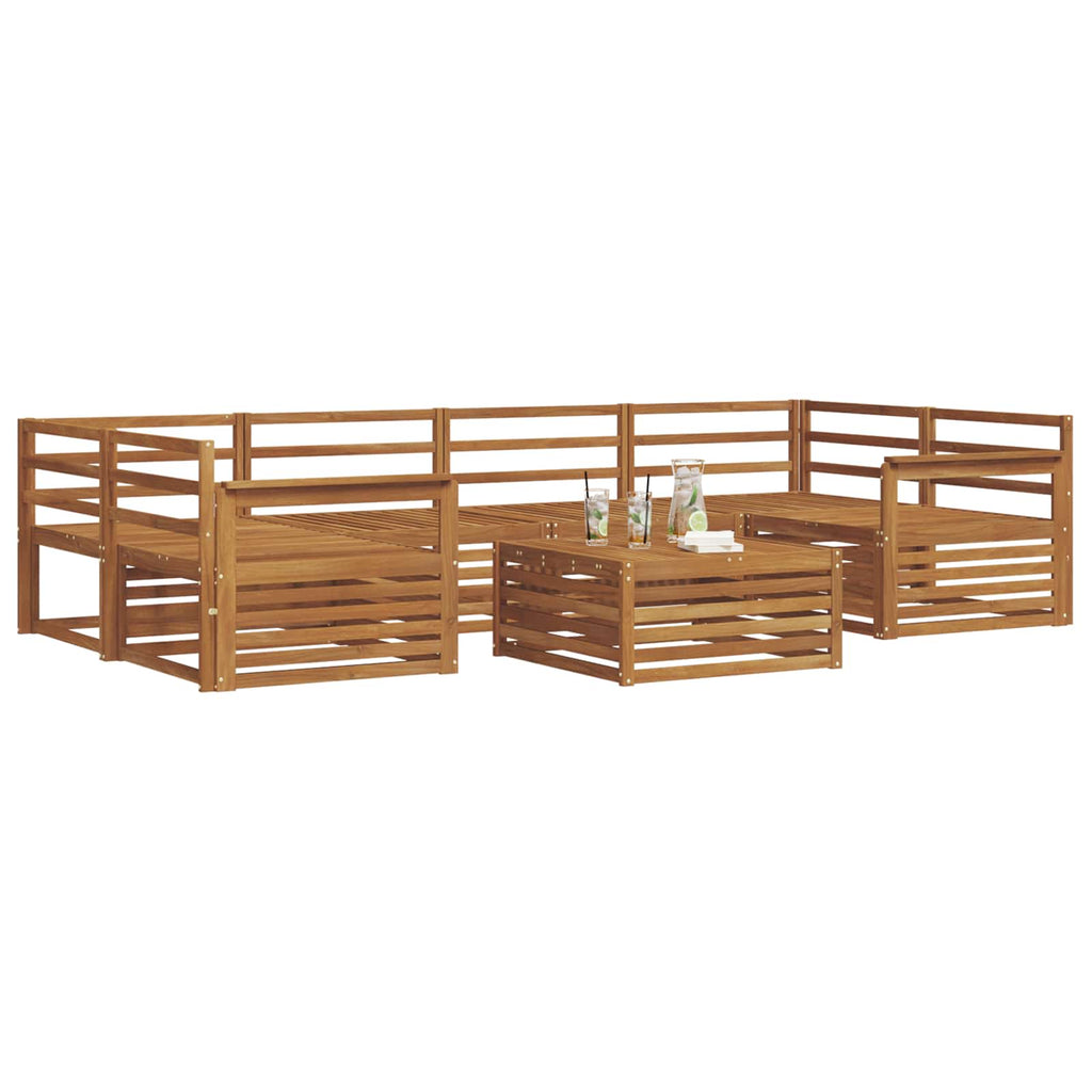 Outdoor-Sofagarnitur 7 pcs Natur Massivholz Akazie