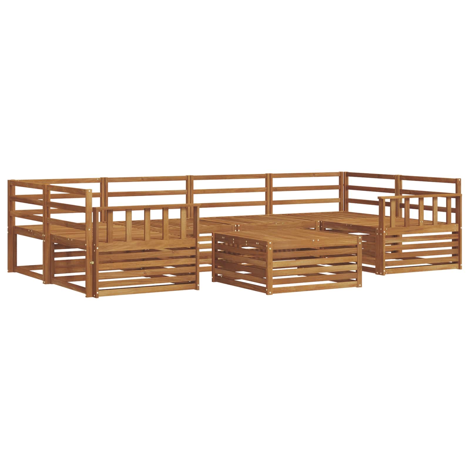 Outdoor-Sofagarnitur 7 pcs Natur Massivholz Akazie