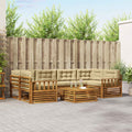 Outdoor-Sofagarnitur mit Kissen 7 pcs Natur und Beige