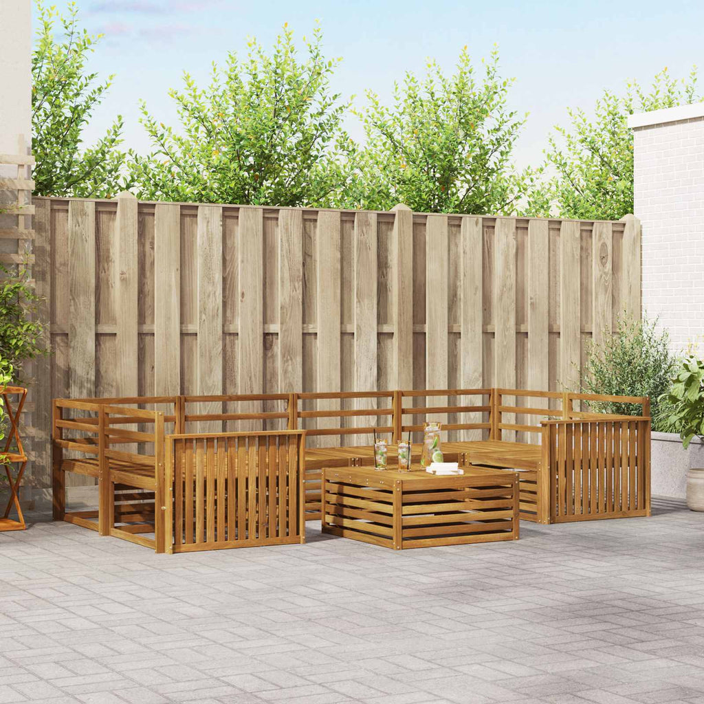 Outdoor-Sofagarnitur 7 pcs Natur Massivholz Akazie
