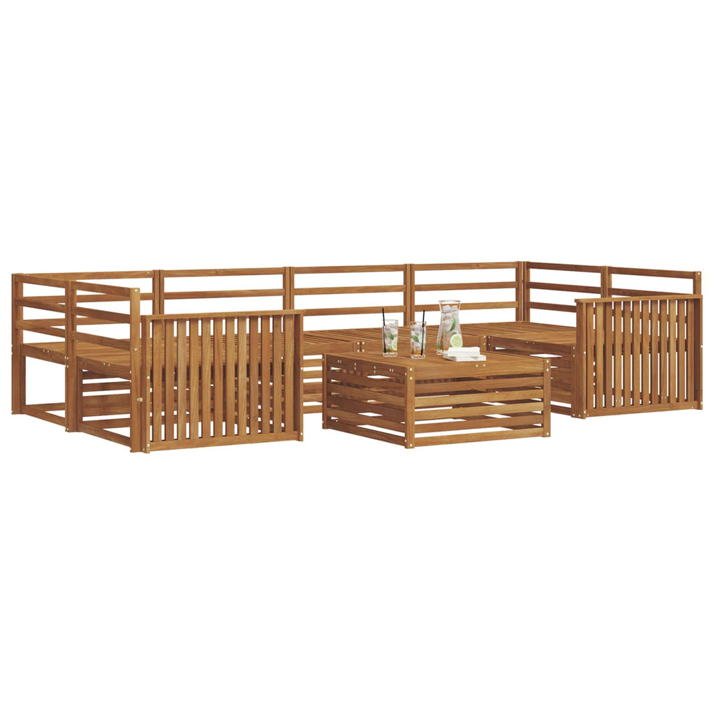 Outdoor-Sofagarnitur 7 pcs Natur Massivholz Akazie