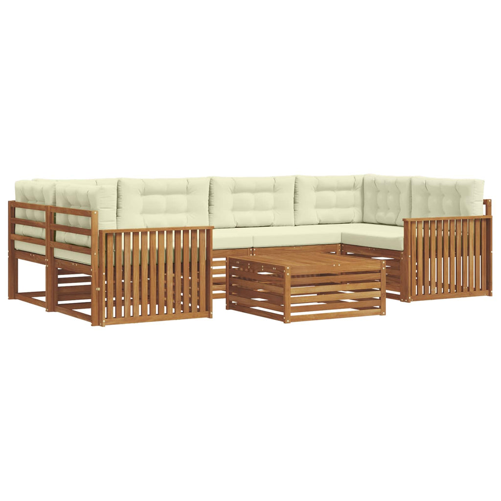 Outdoor-Sofagarnitur mit Kissen 7 pcs Natur und Creme