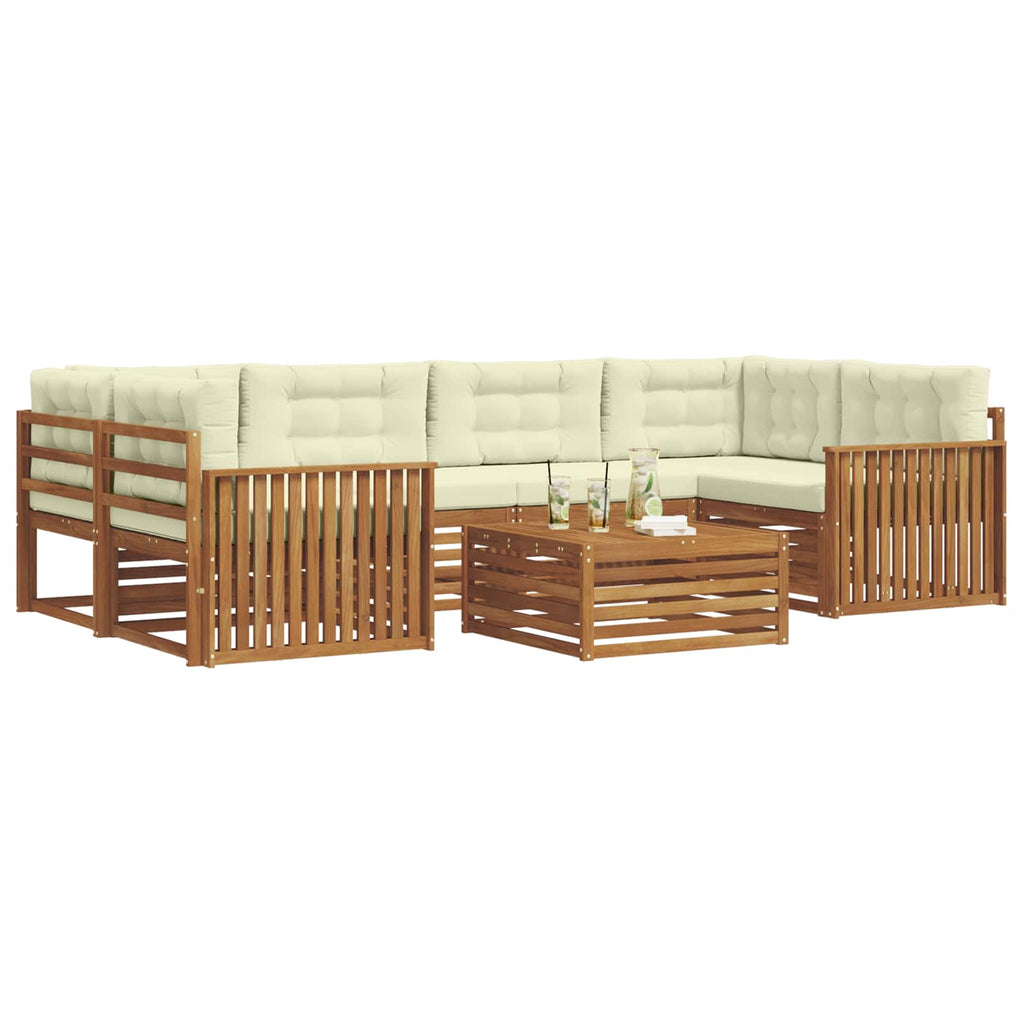 Outdoor-Sofagarnitur mit Kissen 7 pcs Natur und Creme