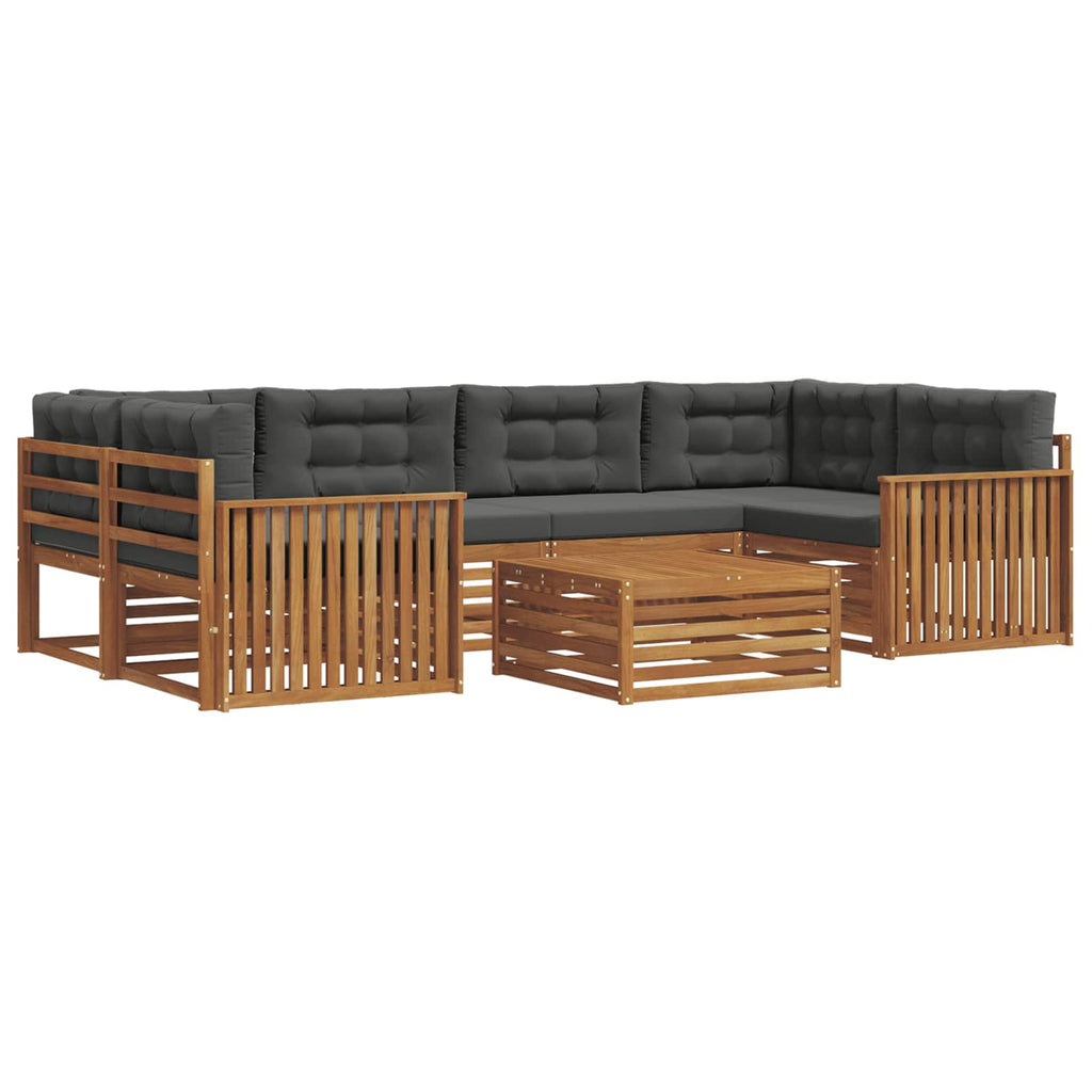 Outdoor-Sofagarnitur mit Kissen 7 pcs Natur und Anthrazit