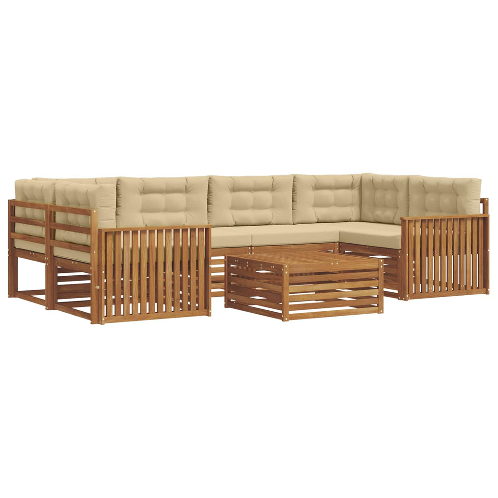 Outdoor-Sofagarnitur mit Kissen 7 pcs Natur und Beige