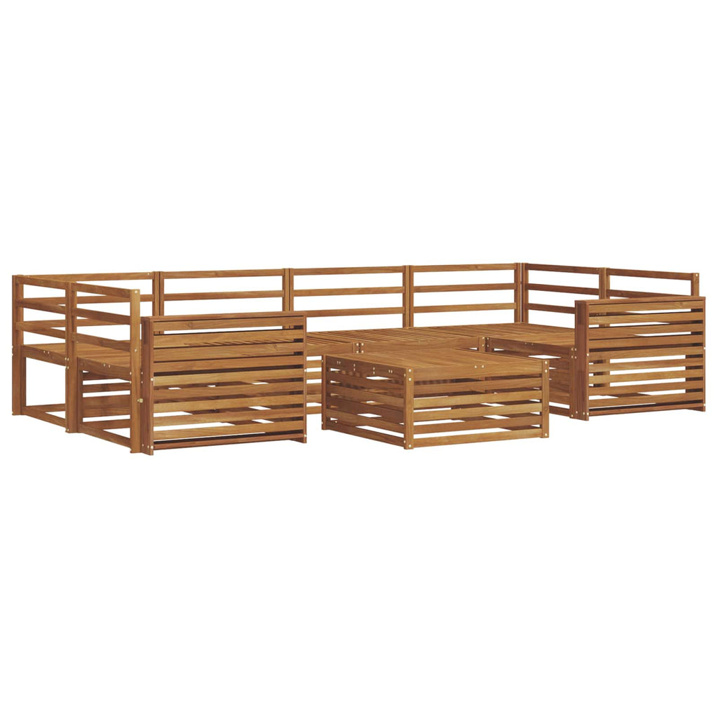 Outdoor-Sofagarnitur 7 pcs Natur Massivholz Akazie