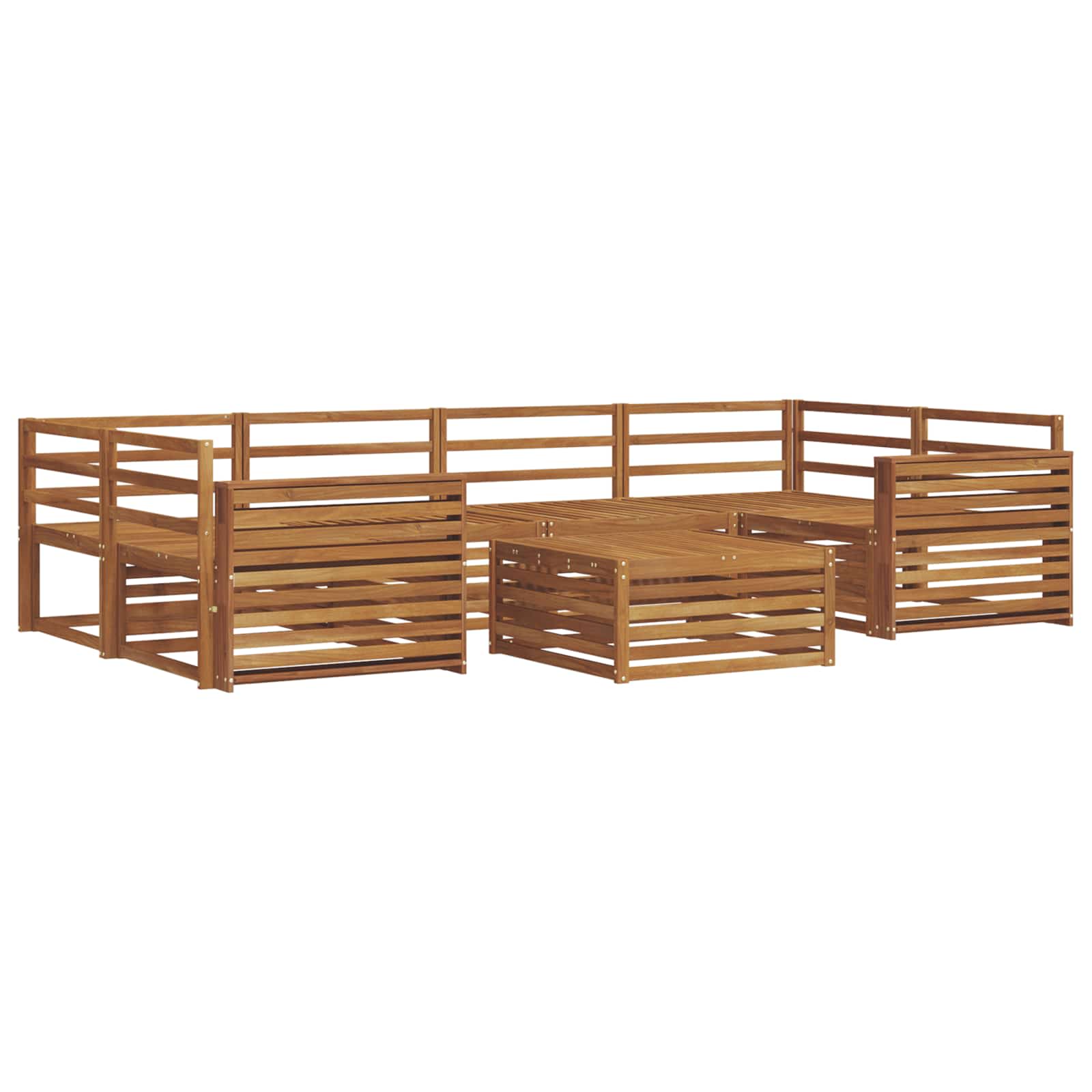 Outdoor-Sofagarnitur 7 pcs Natur Massivholz Akazie