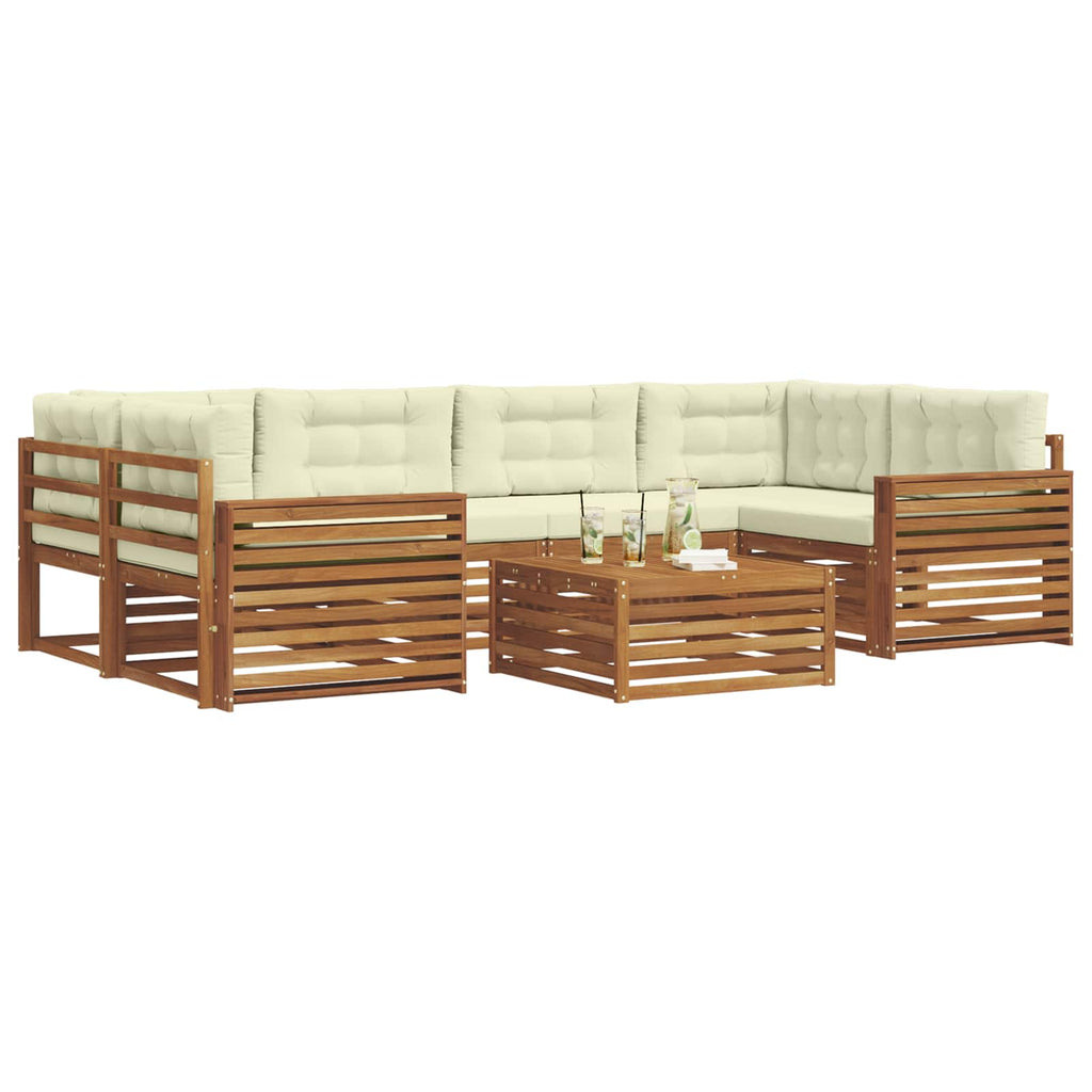 Outdoor-Sofagarnitur mit Kissen 7 pcs Natur und Creme