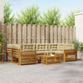 Outdoor-Sofagarnitur mit Kissen 7 pcs Natur und Beige