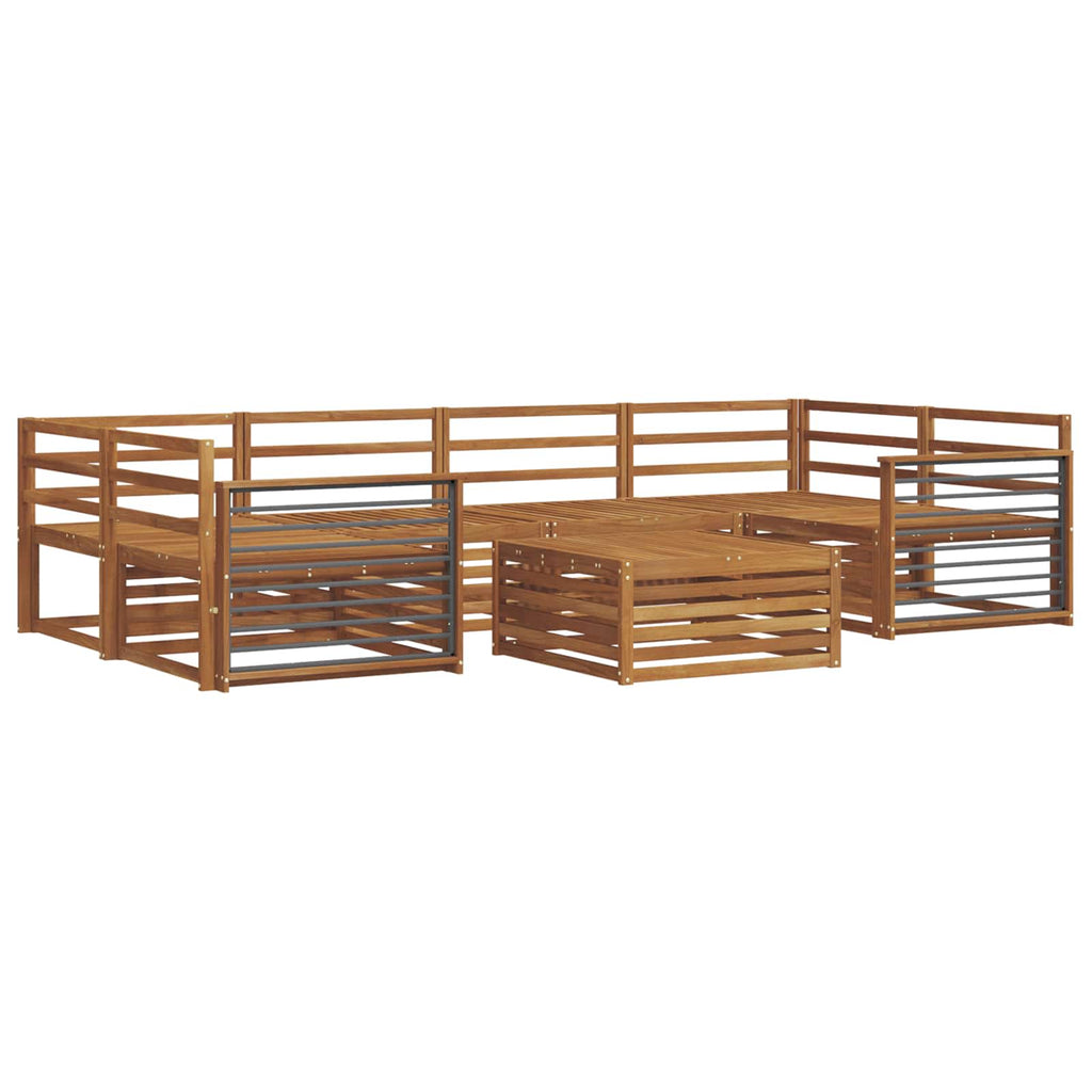 Outdoor-Sofagarnitur 7 pcs Natur Massivholz Akazie