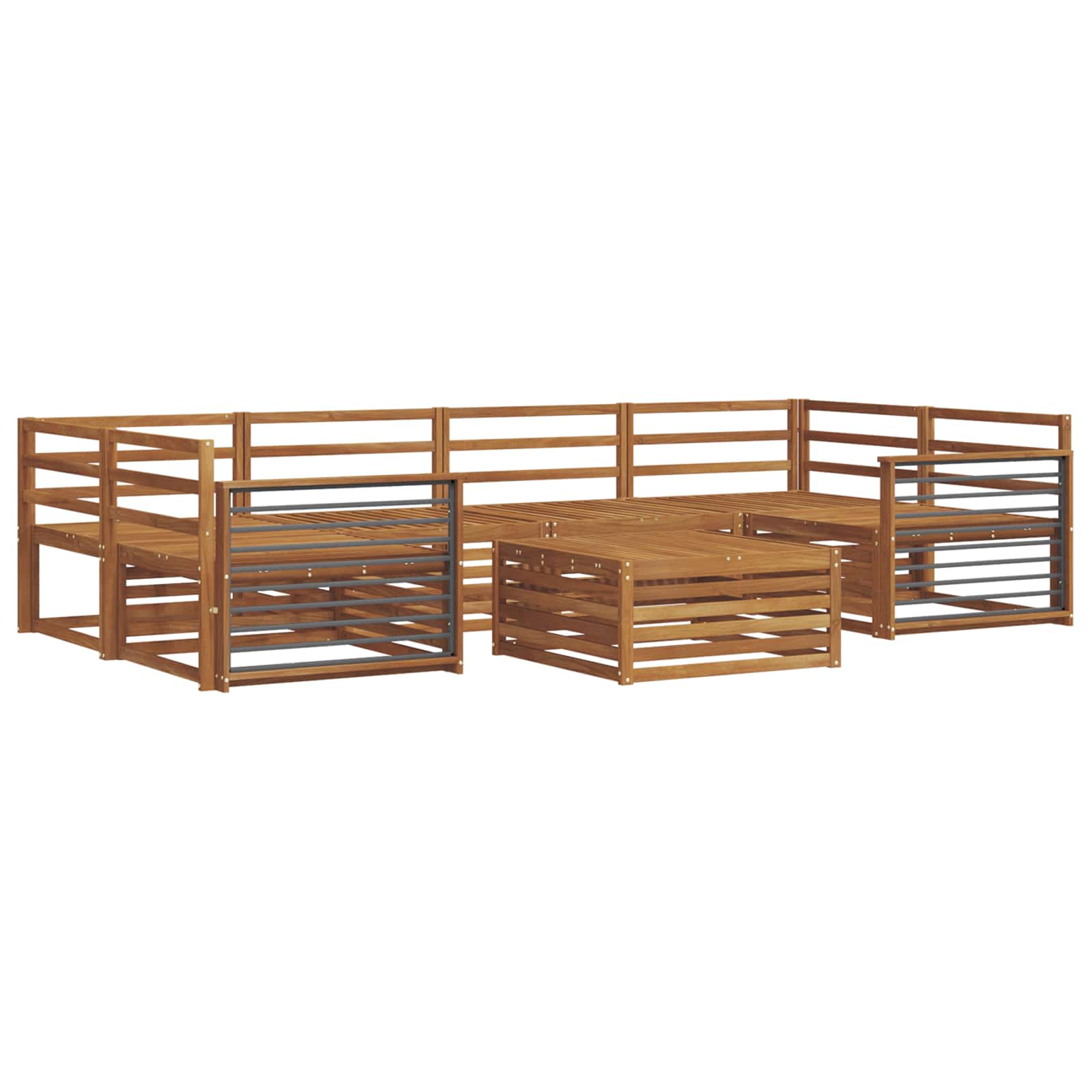 Outdoor-Sofagarnitur 7 pcs Natur Massivholz Akazie