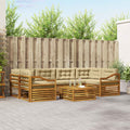 Outdoor-Sofagarnitur mit Kissen 7 pcs Natur und Beige