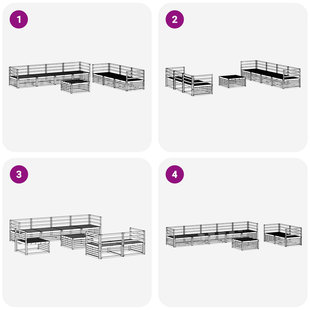 Outdoor-Sofagarnitur 8 pcs Natur Massivholz Akazie