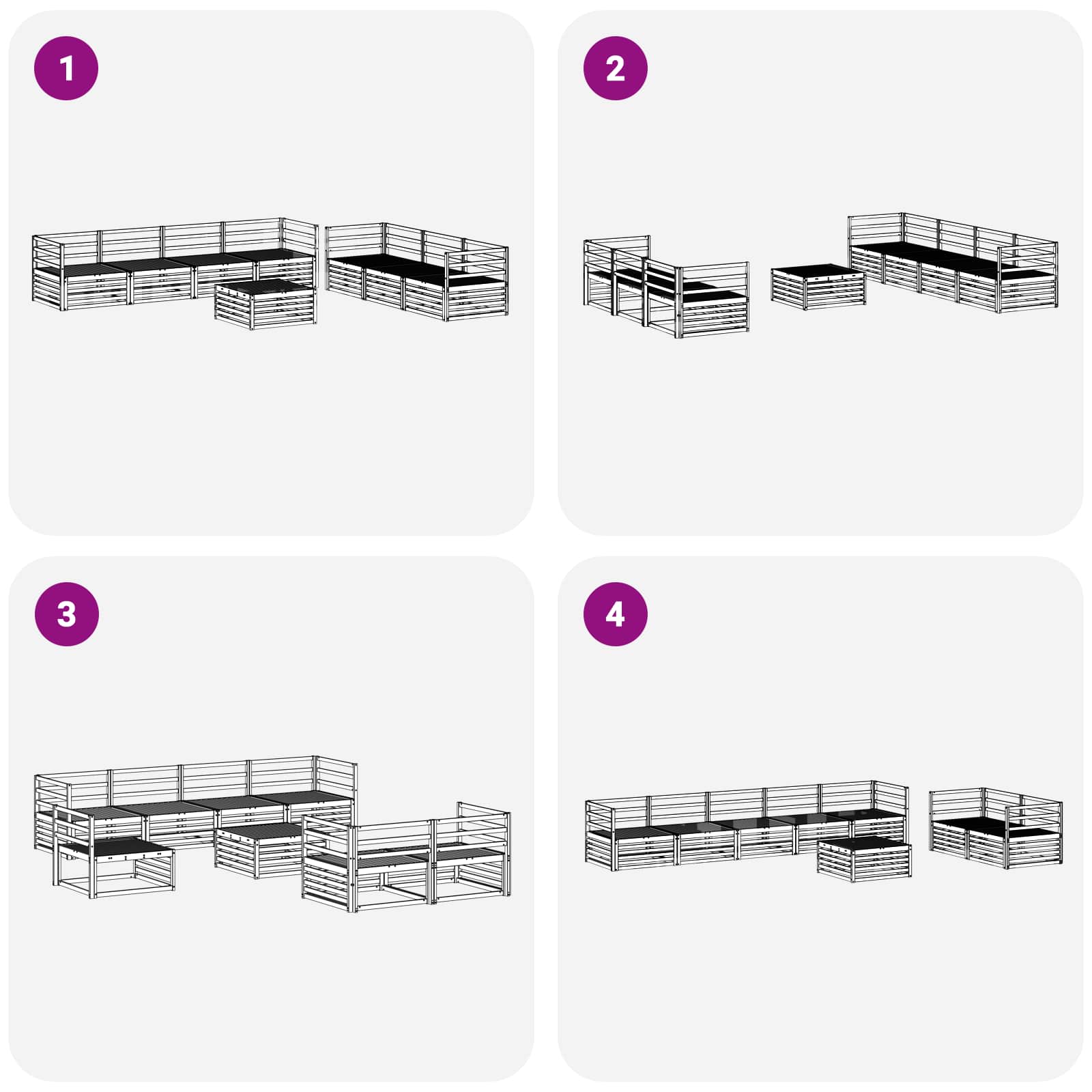 Outdoor-Sofagarnitur 8 pcs Natur Massivholz Akazie