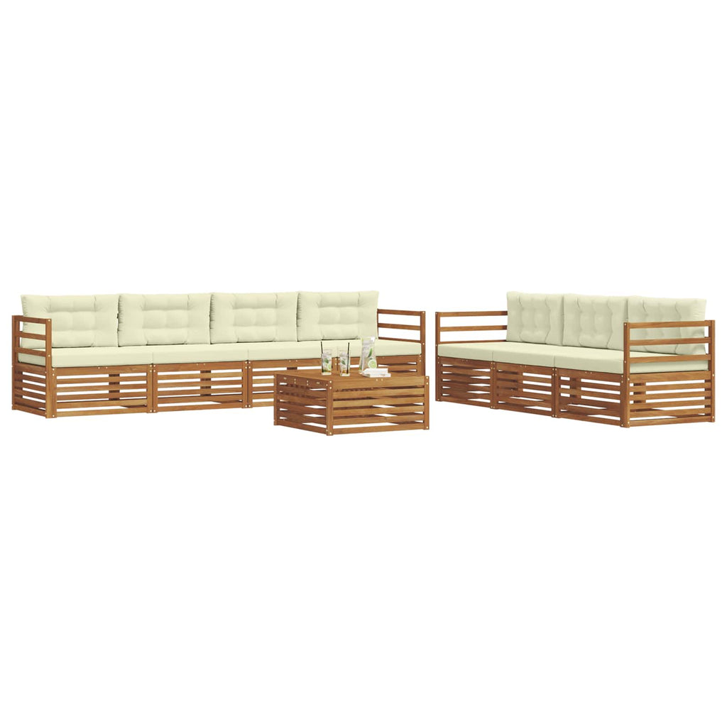 Outdoor-Sofagarnitur mit Kissen 8 pcs Natur und Creme