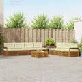 Outdoor-Sofagarnitur mit Kissen 8 pcs Natur und Creme