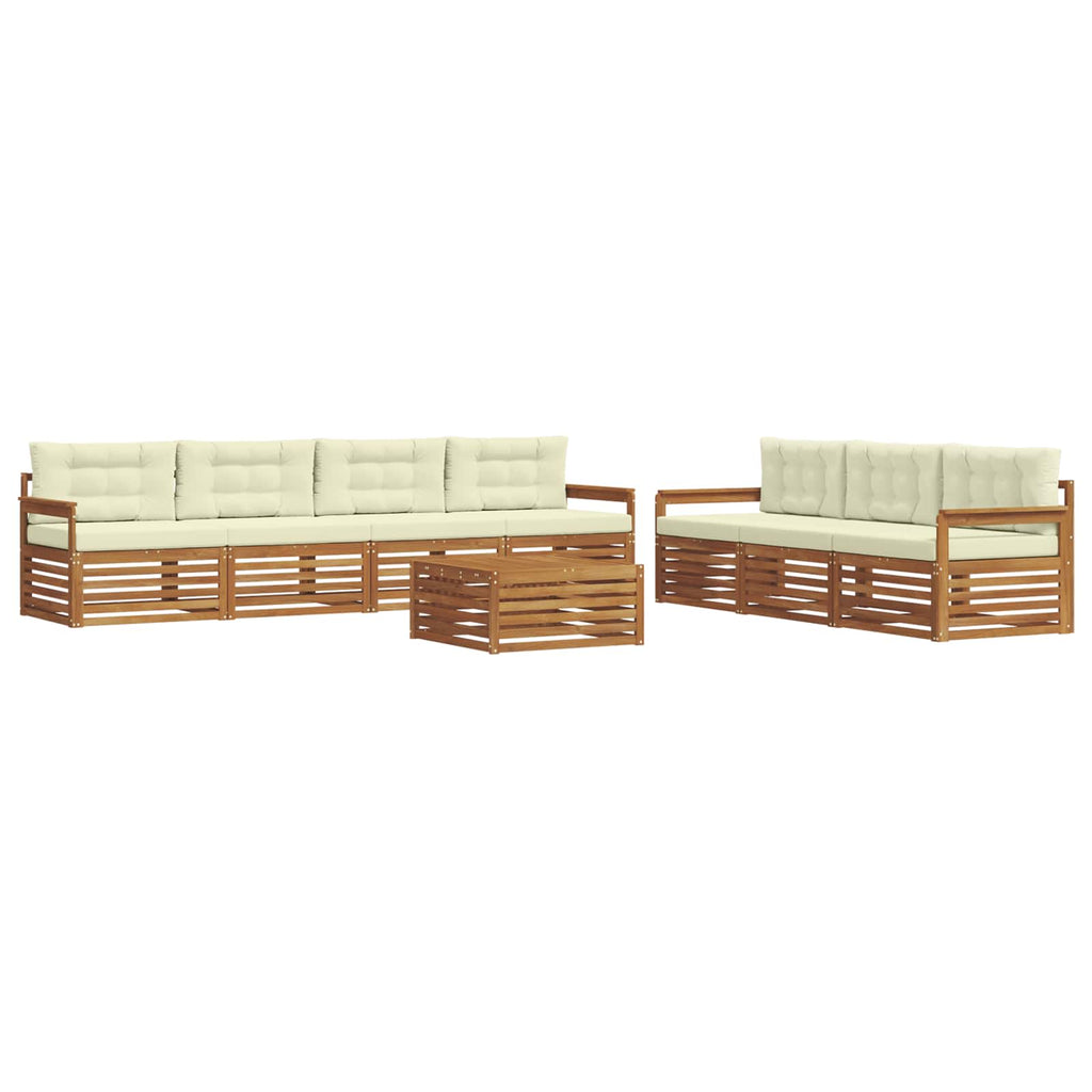Outdoor-Sofagarnitur mit Kissen 8 pcs Natur und Creme