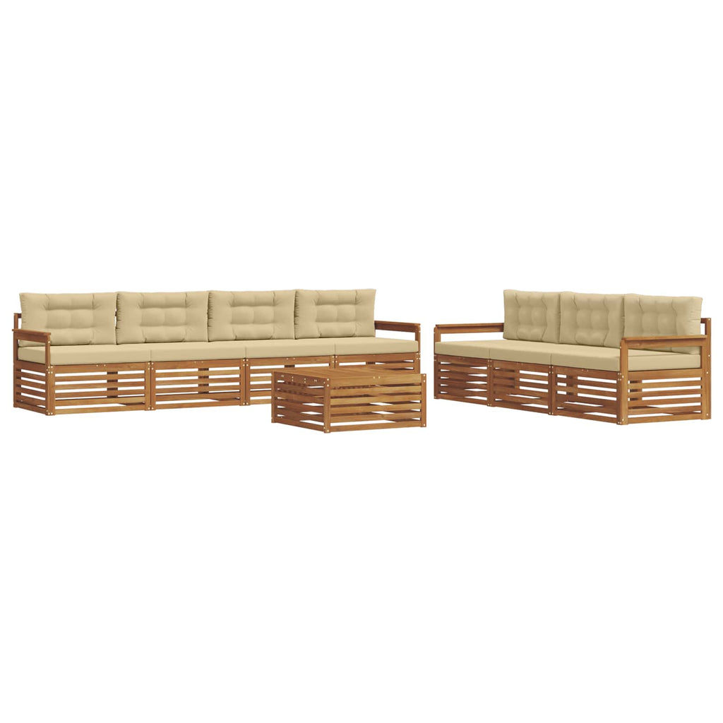 Outdoor-Sofagarnitur mit Kissen 8 pcs Natur und Beige