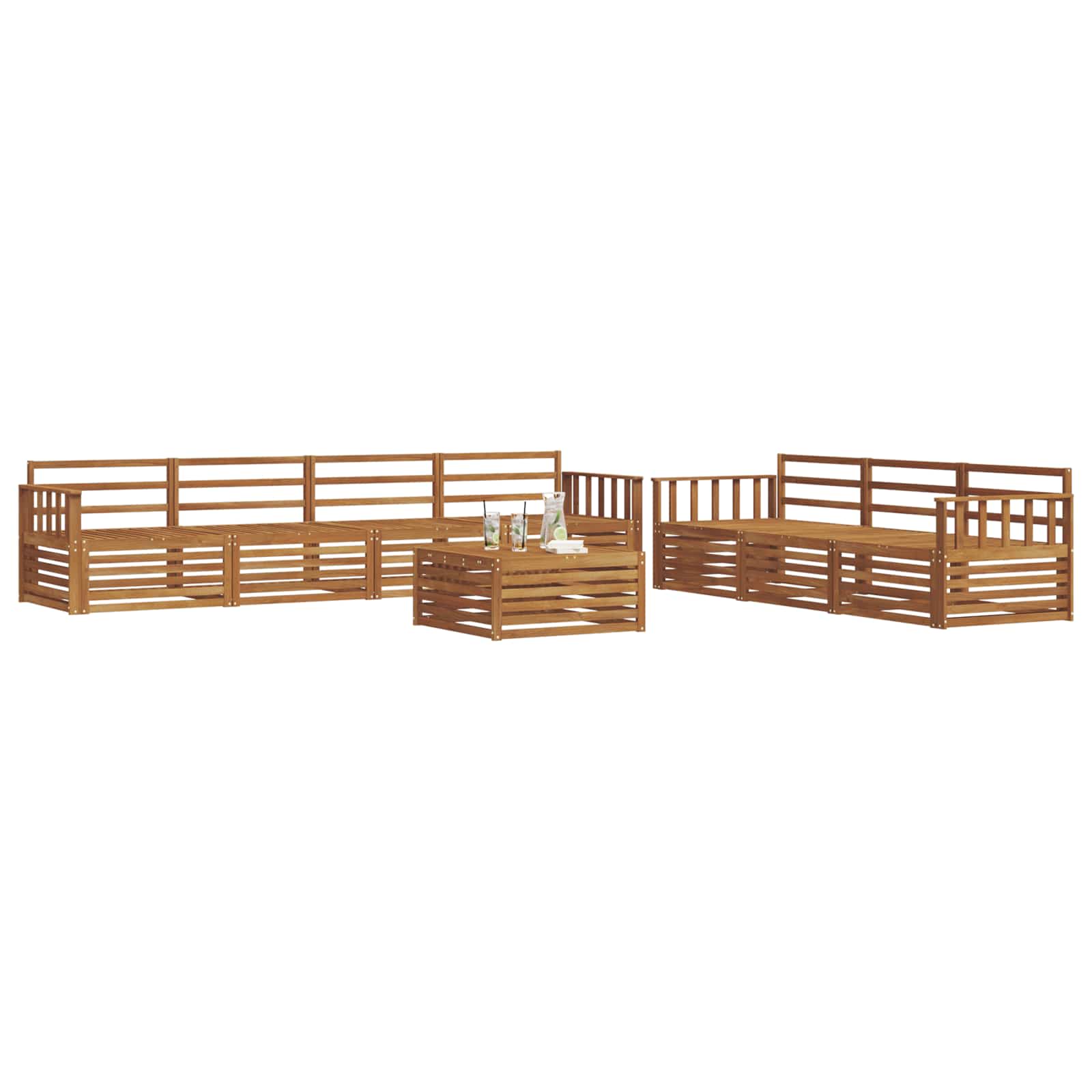 Outdoor-Sofagarnitur 8 pcs Natur Massivholz Akazie