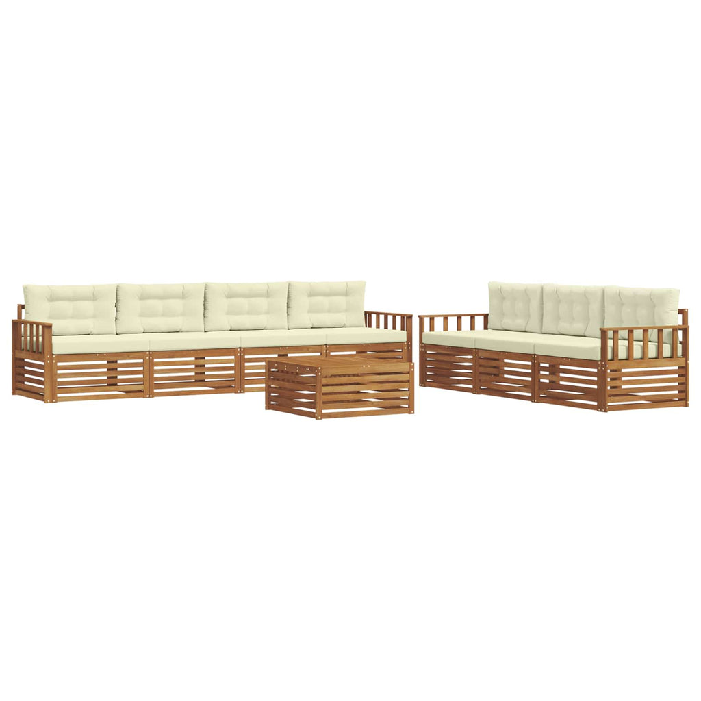Outdoor-Sofagarnitur mit Kissen 8 pcs Natur und Creme